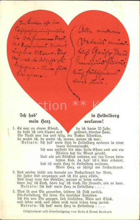 Heidelberg Neckar Lied Ich habe mein Herz in Heidelberg v