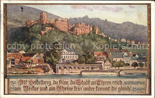 Heidelberg Neckar Schloss Alt Heidelberg Gedicht Scheffel