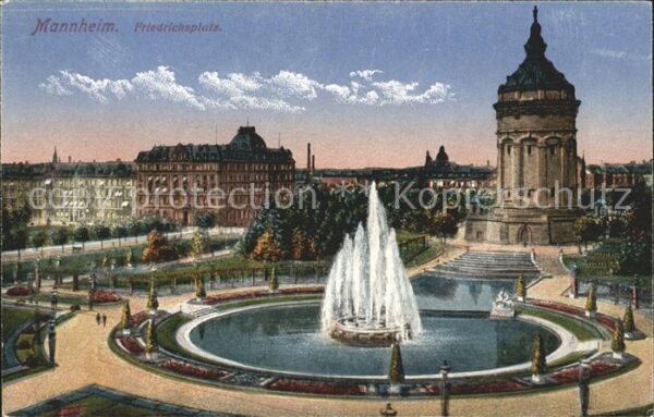 Mannheim Friedrichsplatz Fontäne