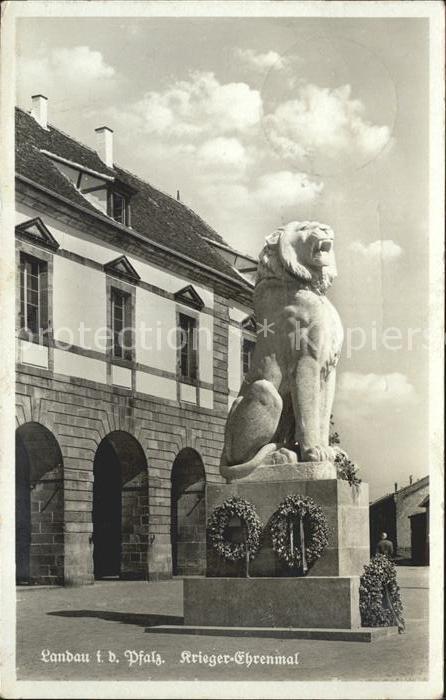 Landau Pfalz Krieger Ehrenmal Löwenskulptur