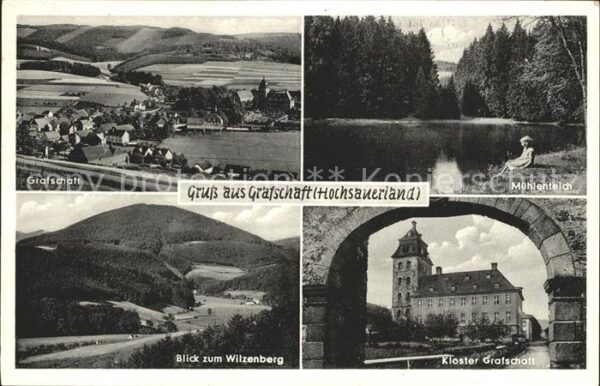 Grafschaft Sauerland Gesamtansicht Mühlenteich Kloster Wilze