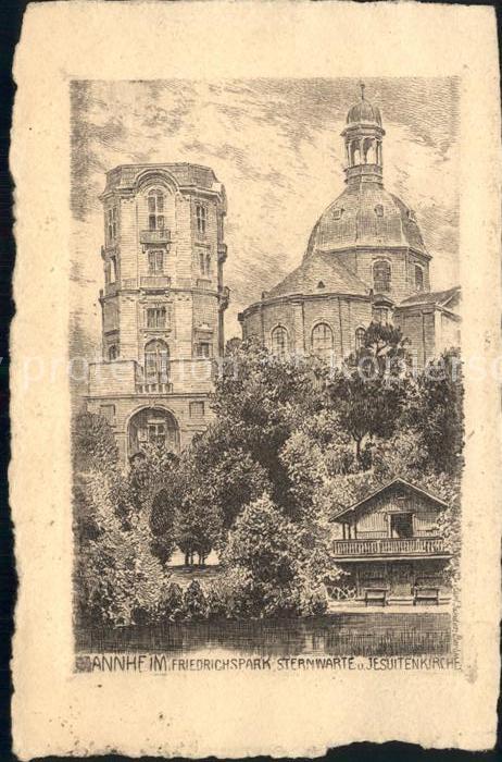 Mannheim Friedrichspark Sternwarte Jesuitenkirch
