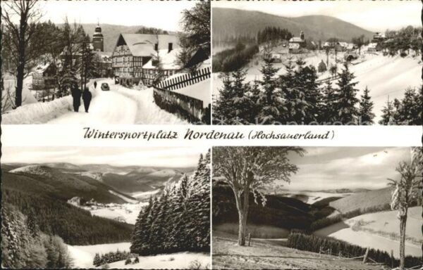 Nordenau Ortspartie Panorama Wintersportplatz Ho