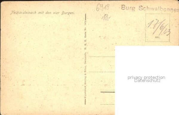Neckarsteinach mit den vier Burgen Künstlerkarte – Bild 2