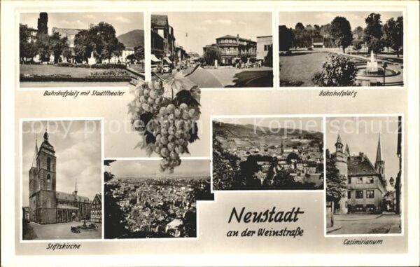 Neustadt Weinstrasse Bahnhofsplatz Stadttheater Stiftskirche