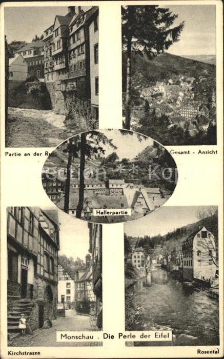 Monschau Partie an der Rur Kirchstrasse Rosental