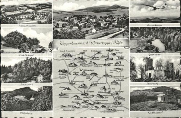 Poppenhausen Wasserkuppe und Umgebung Burgruine See Segelflugzeu