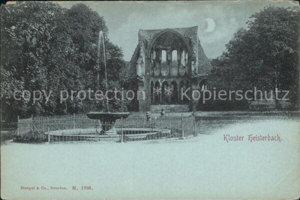 Heisterbach Kloster Ruine Brunnen im Mondschein