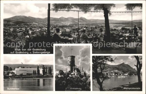 Godesberg Bad Panorama Blick von der Godesburg Restau