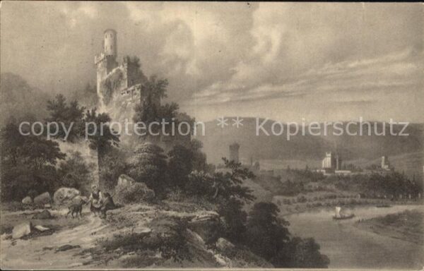 Neckarsteinach Burg Königkarte Nr 4366 nach einem Bild