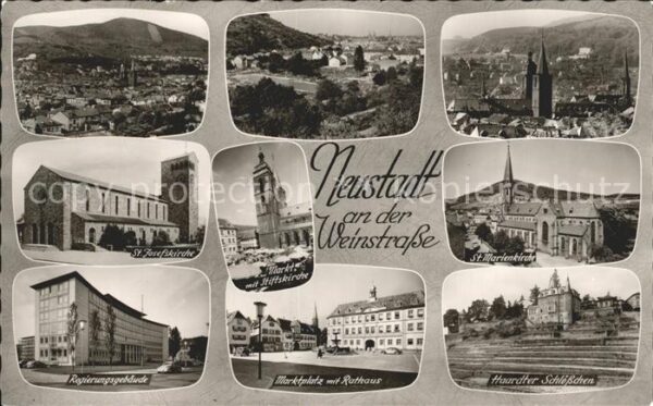 Neustadt Weinstrasse Gesamtansicht Kirche Regierungsgebäude