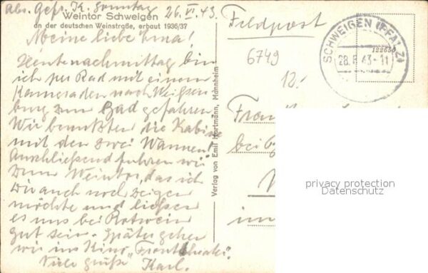 Schweigen-Rechtenbach Weintor Blick nach der deutsch französi – Bild 2