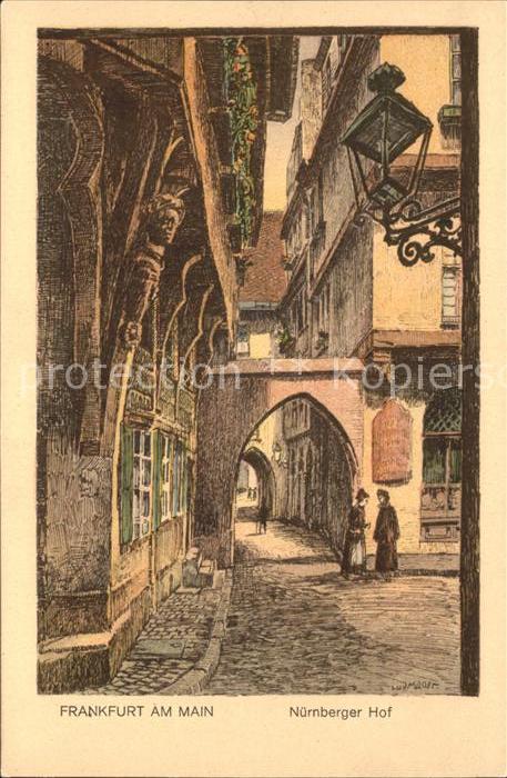 Frankfurt Main Nürnberger Hof Künstlerkarte