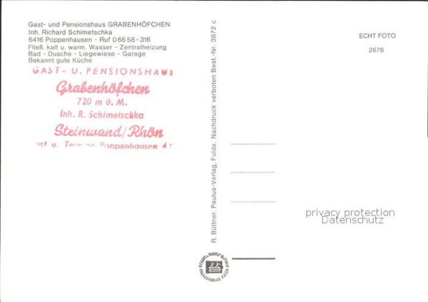 Poppenhausen Wasserkuppe Gasthaus Pension Grabenhöfchen Wandern – Bild 2