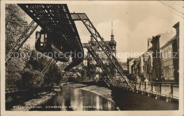 Barmen Wuppertal Schwebebahn an der Schafbrücke