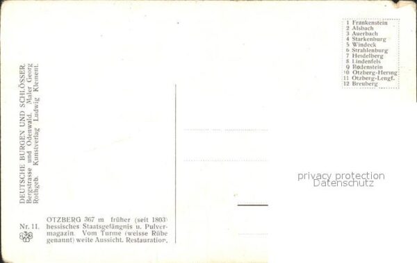 Lengfeld Odenwald Burg Otzberg Künstlerkarte – Bild 2