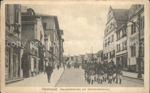 Darmstadt Alexanderstrasse mit Infanteriekaserne