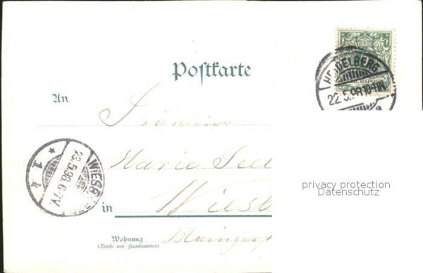 Heidelberg Neckar Schloss Künstlerkarte – Bild 2