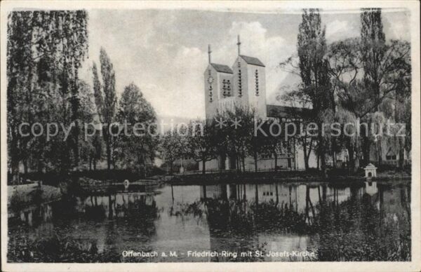 Offenbach Main Friedrich Ring mit St. Josefs Kirche