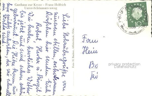 Unter Schoenmattenwag Gasthaus zur Krone Franz Helfrich – Bild 2