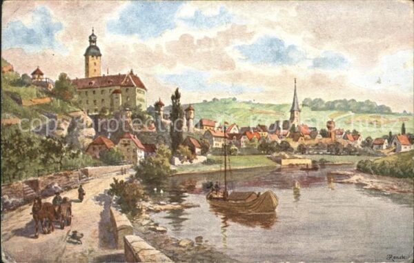 Gundelsheim Wuerttemberg Schloss Horneck Künstlerkarte