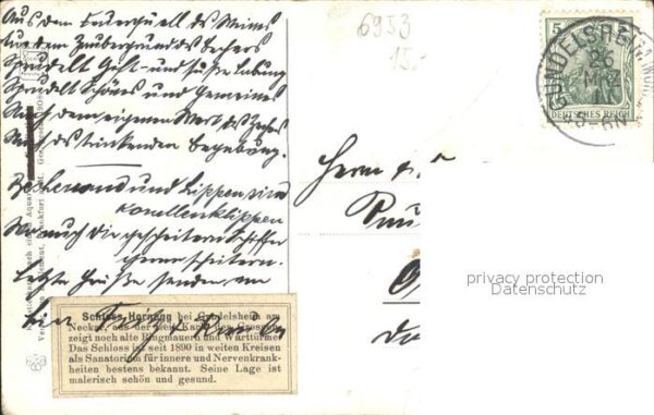 Gundelsheim Wuerttemberg Schloss Horneck Künstlerkarte – Bild 2