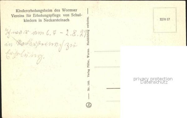 Neckarsteinach Kindererholungsheim der Wormser Vereins – Bild 2