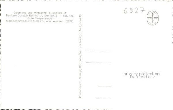 Bad Rappenau Gasthaus und Metzgerei Siedlerheim – Bild 2