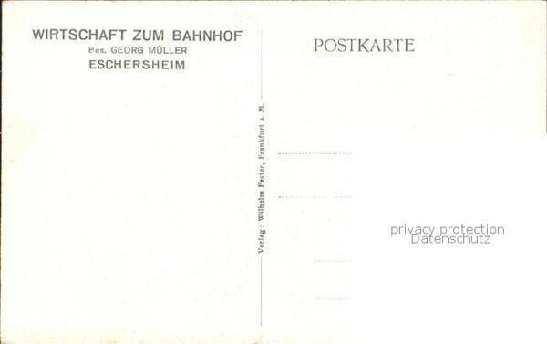 Eschersheim Wirtschaft zum Bahnhof Künstlerkarte Ko – Bild 2
