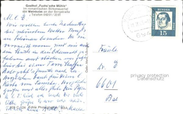 Weinheim Bergstrasse Gasthaus Fuchsche Mühle – Bild 2