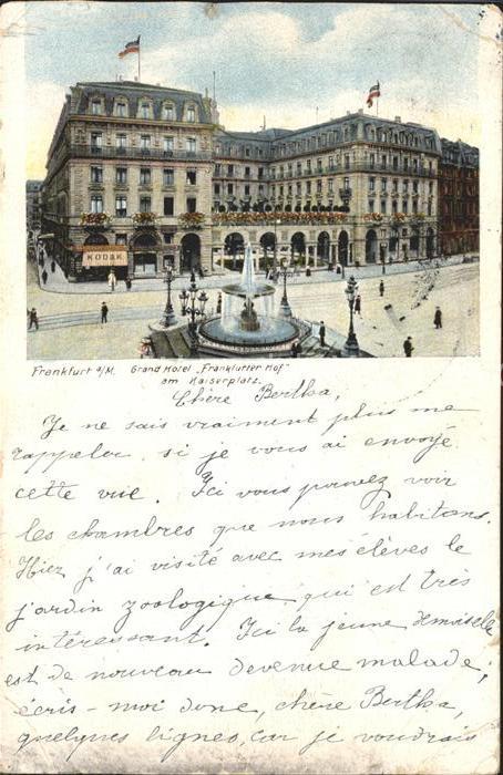 Frankfurt Main Grand Hotel Frankfurter Hof am Kaiserpl