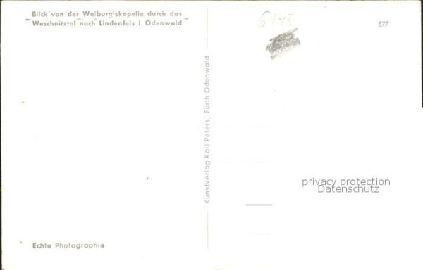 Lindenfels Odenwald Blick von der Walburgiskapelle – Bild 2