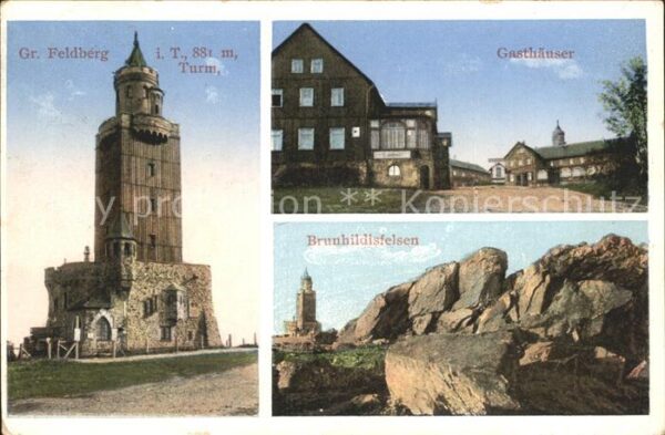 Grosser Feldberg Taunus Gasthäuser Turm Brunhildisfelsen