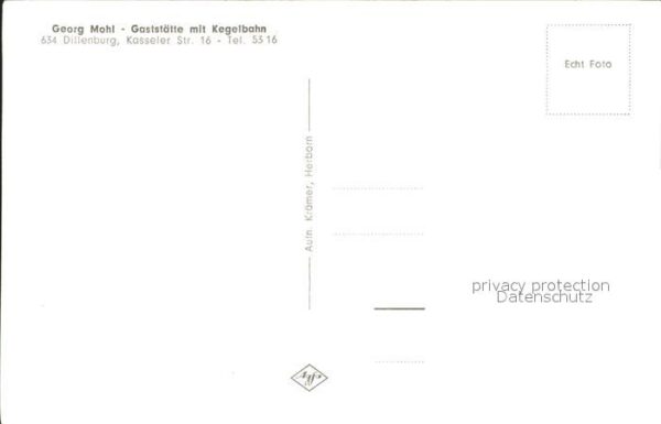 Dillenburg Gaststätte Mohl Gaststube Kegelbahn – Bild 2