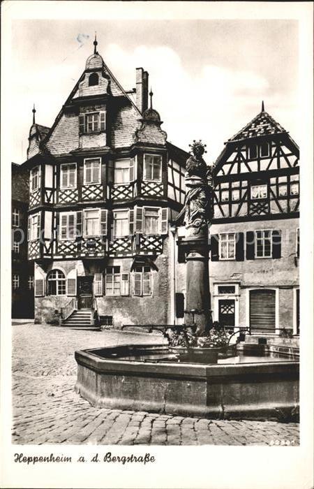Heppenheim Bergstrasse Brunnen Fachwerkhäuser