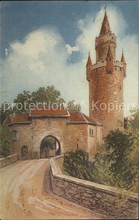Friedberg Hessen Burg Hinterer Eingang Künstlerkarte