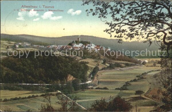 Altweilnau Blick von der Schönen Aussicht Schloss