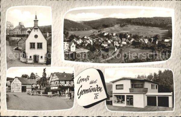 Gemuenden Taunus Panorama Kirche Dorfpartie Gemischtware