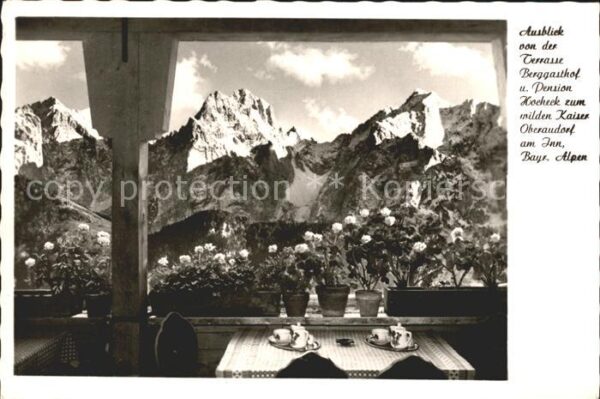 Oberaudorf Berggasthof Hocheck Terrasse mit Blick