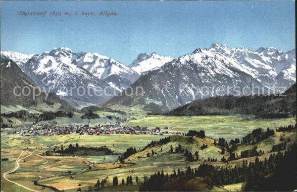 Oberstdorf Totalansicht mit Alpen