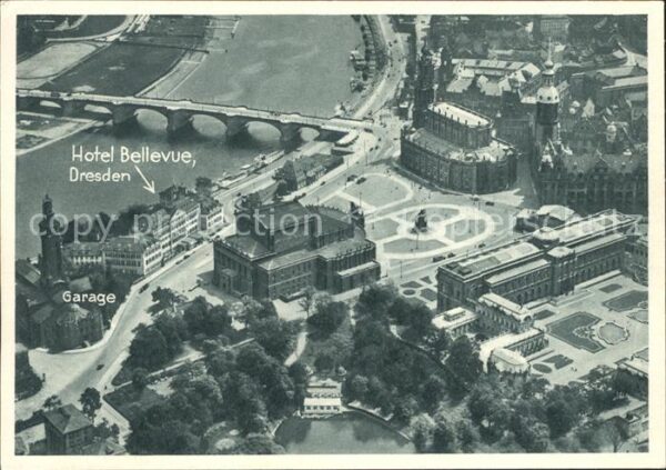 Dresden Hotel Bellevue Fliegeraufnahme