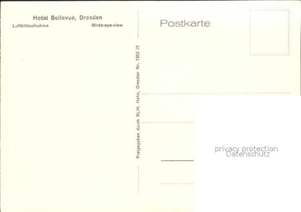Dresden Hotel Bellevue Fliegeraufnahme – Bild 2
