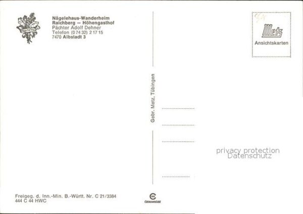 Raichberg Onstmettingen Höhengasthof Nägelehaus Wanderheim Funk – Bild 2