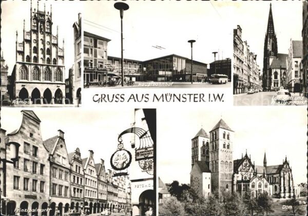 Muenster Westfalen Rathaus Hauptbahnhof Lambertikirche Pri