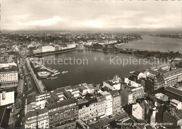 Hamburg Binnenalster und Aussenalster Fliegerau