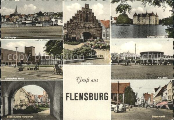 Flensburg Hafen Nordertor Schloss Glücksburg Deut