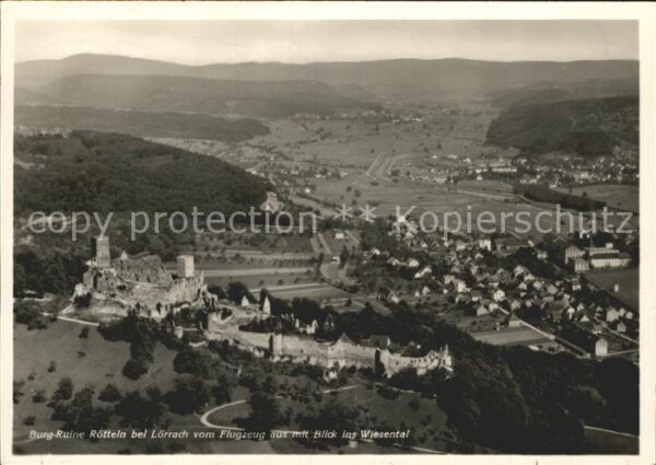 Loerrach Burgruine Rötteln im Wiesental Fliegera