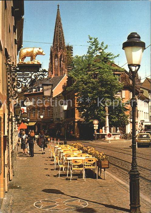 Freiburg Breisgau Oberlinden mit Gasthaus Bären und Münst