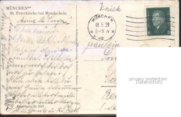 Muenchen St Peterkirche im Mondschein – Bild 2