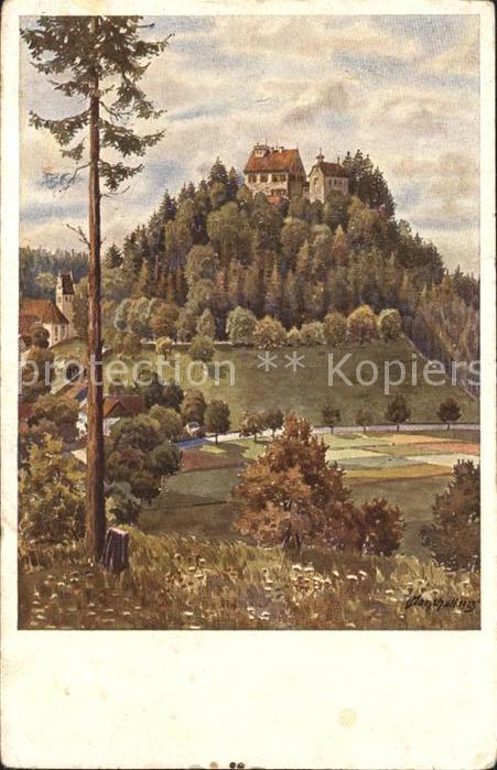 Ravensburg Wuerttemberg Schloss Waldburg Künstlerkarte